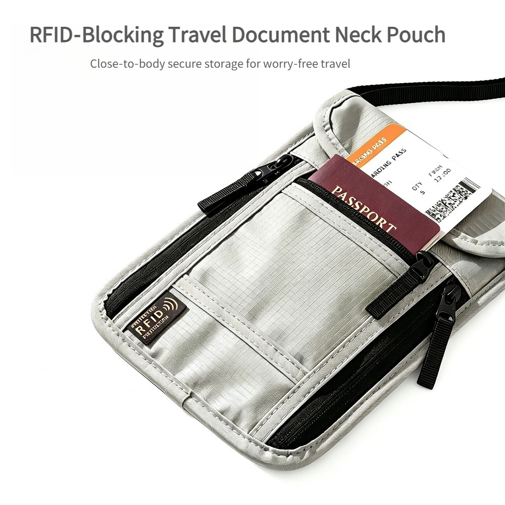 Travel Accessories Wallet - محفظة سفر للرقبة، حامل جواز سفر