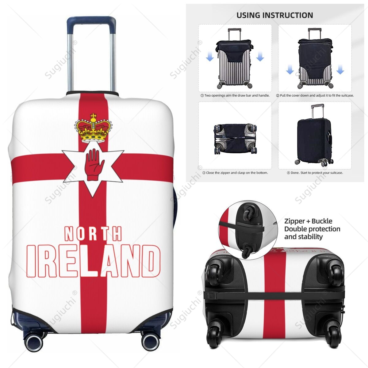 Travel Accessories Ireland - أيرلندا الشمالية العلم غطاء الأمتعة حقيبة