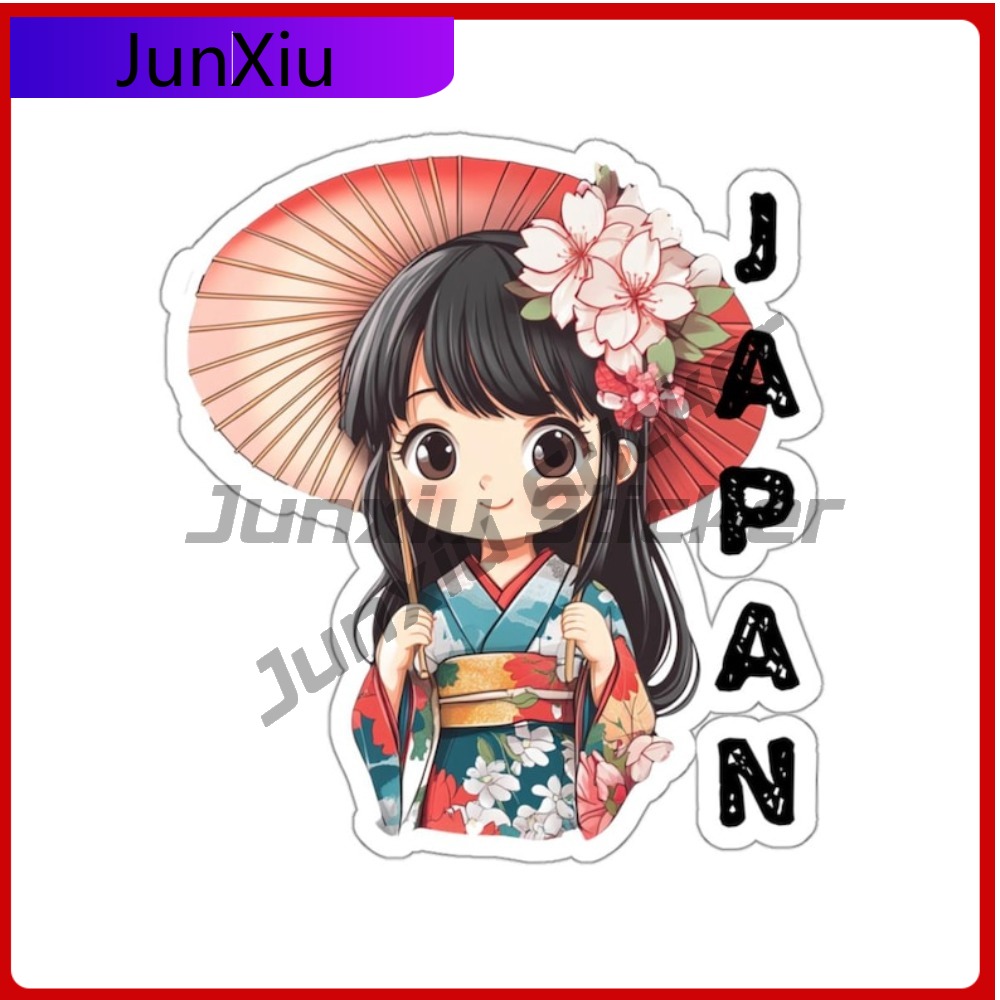 Travel Accessories For Japan - اليابان ملصقات السفر الآسيوية اليابانية فتاة